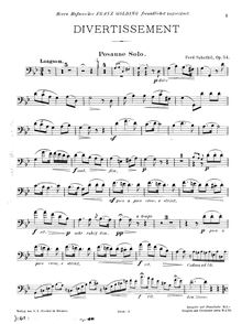 Partition Trombone , partie, Divertissement, B♭ Major, Sabathil, Ferdinand
