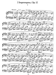 Partition complète, 2 Impromptus, Op.12, Scriabin, Aleksandr