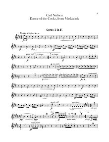 Partition cor 1/2, 3/4 (en F), Masquerade, Maskarade, Nielsen, Carl par Carl Nielsen