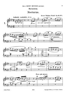 Partition Harmonium , partie, 6 Kurze melodische Stücke für Harmonium und Piano, Op.40 par Horace Wadham Nicholl