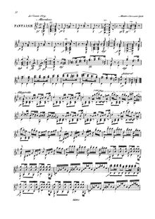 Partition complète, Fantaisie sur  Le Comte Ory , Op.34, Carcassi, Matteo