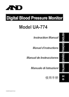 Notice Moniteur de tension artérielle A&D  UA-774