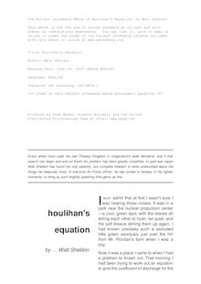 Houlihan s Equation