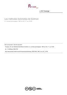 Les méthodes factorielles de Guttman - article ; n°1 ; vol.60, pg 39-48