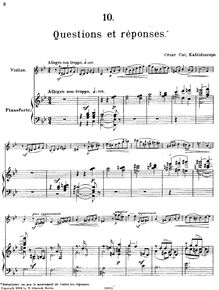 Partition , Questions et réponses, Kaleidoscope, 24 morceaux pour violin et piano