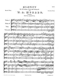 Partition complète (fragment), corde quatuor, K.Anh.72