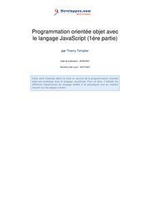 JavaScript - POO - Cours 1