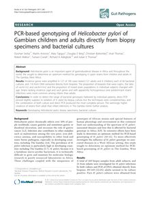 PCR-based genotyping of Helicobacter pyloriof Gambian children and adults directly from biopsy specimens and bacterial cultures