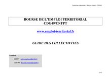 BOURSE DE L EMPLOI TERRITORIAL CDG49/CNFPT www.emploi-territorial ...
