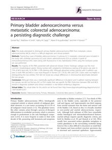 Primary bladder adenocarcinoma versus metastatic colorectal adenocarcinoma: a persisting diagnostic challenge