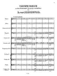 Partition complète, Triumphal March pour Christoph Kuffner s tragedy Tarpeja, WoO 2a par Ludwig van Beethoven