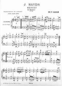 Partition , Haydn: Menuet from corde quatuor, Op.76 No.2  Les Quintes , Souvenirs de Musique de Chambre