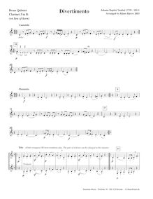 Partition clarinette en B♭ (alternate), Divertimento, Vanhal, Johann Baptist