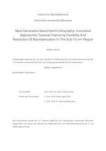 Next-generation nanoimprint lithography [Elektronische Ressource] : innovative approaches towards improving flexibility and resolution of nanofabrication in the sub-15-nm region / by Stefan Harrer
