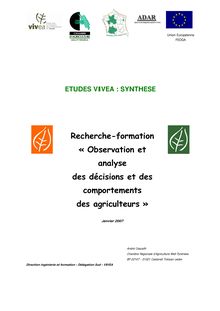 Etude recherche formation décisions comportements  agriculteurs  2 