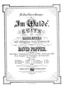 Partition , Eintritt - score et solo , partie, Im Walde , Popper, David