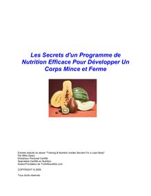 Les Secrets d un Programme de Nutrition Efficace Pour Développer ...