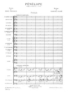 Partition complète, Pénélope, Poème lyrique en trois actes, Fauré, Gabriel par Gabriel Fauré