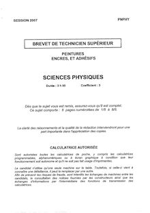 Btspeint sciences physiques 2007