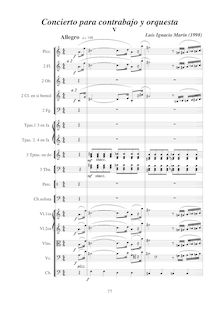 Partition , Allegro, Concierto para contrabajo y orchestre, Marín García, Luis Ignacio