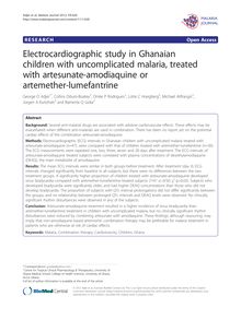 Electrocardiographic study in Ghanaian children with uncomplicated malaria, treated with artesunate-amodiaquine or artemether-lumefantrine