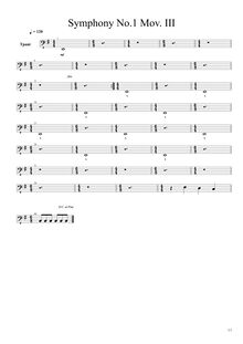 Partition timbales Mov. III, Symphony No.1 en E minor, E minor, Chase, Alex
