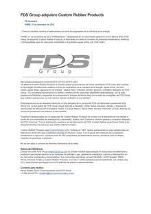 FDS Group adquiere Custom Rubber Products