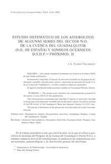 Estudio sistemático de los asterolitos de algunas series del sector NO de la Cuenca del Guadalquivir (SO de España) y sondeos oceánicos D.S.D.P. próximos. II