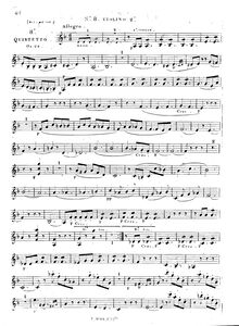 Partition violon 2, corde quintette No.8, Op.24, Onslow, Georges