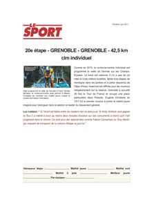 20e étape - GRENOBLE - GRENOBLE - 42,5 km clm individuel