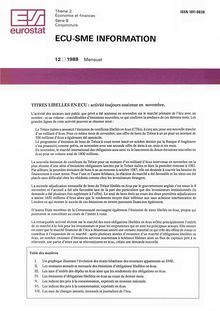 ECU-SME INFORMATION. 12 1988 Mensuel