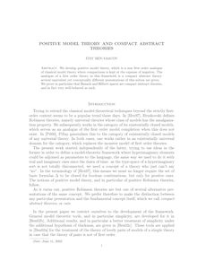 POSITIVE MODEL THEORY AND COMPACT ABSTRACT THEORIES