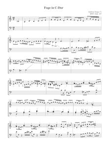 Partition complète, Fugue (on pour theme  B-A-C-H ) en C major, BWV Anh.107