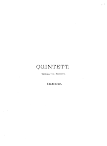 Partition clarinette, quintette pour Piano, vents et cordes, Baussnern, Waldemar von