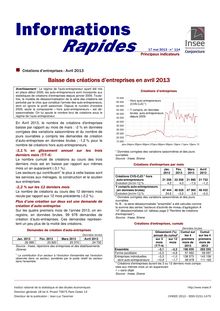 INSEE : Baisse des créations d’entreprises en avril 2013