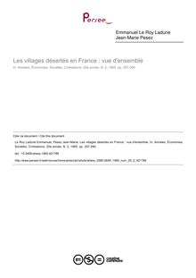 Les villages désertés en France : vue d ensemble - article ; n°2 ; vol.20, pg 257-290