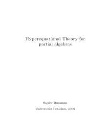 Hyperequational theory for partial algebras [Elektronische Ressource] / von Busaman Saofee