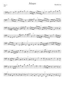 Partition Bass1 viole de gambe, Duo pour 2 flûtes, Allegro and Minuet