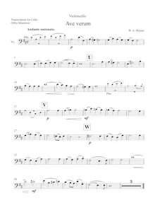 Partition de violoncelle (alternate to violon), Ave verum corpus