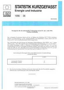 Strompreise für die industriellen Verbraucher in der EU am1. Juli 1996