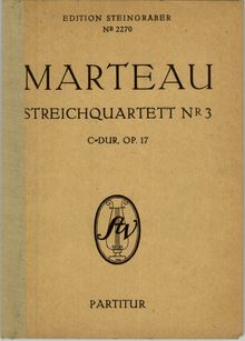 Partition Color Covers, corde quatuor No.3, C major, Marteau, Henri
