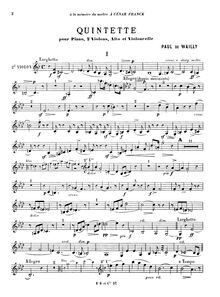Partition violon 2 , partie, Piano quintette, Quintette pour piano, deux violons, alto et violoncelle en fa mineur, Op.15