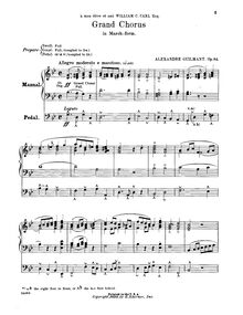 Partition complète, Grand chœur en March Form, Op.84, Guilmant, Alexandre
