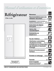 Notice Réfrigérateur Frigidaire  FRS26LF7DS4