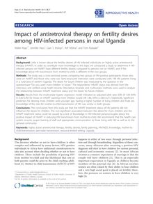 Impact of antiretroviral therapy on fertility desires among HIV-infected persons in rural Uganda