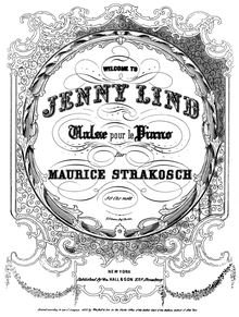Partition complète, Jenny Lind Valse, Strakosch, Maurice