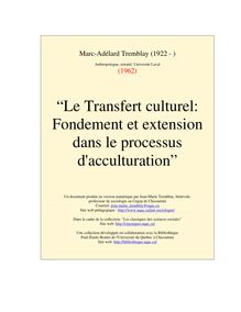 Le Transfert culturel : Fondement et extension dans le processus ...