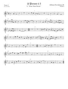 Partition ténor viole de gambe 3, octave aigu clef, Pavan à 5 No.4