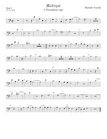 Partition viole de basse 1, basse clef, Precipitose rupi, Vecchi, Orazio
