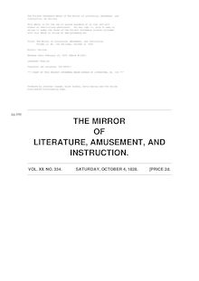 The Mirror of Literature, Amusement, and Instruction - Volume 12, No. 334, October 4, 1828